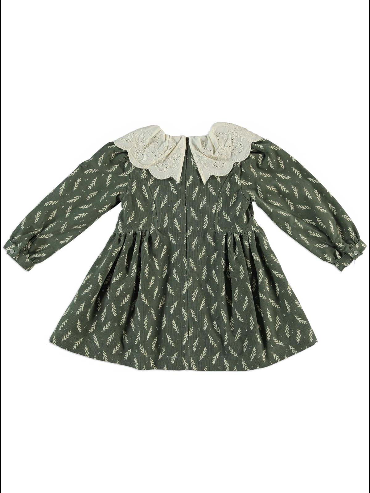 Yeşil Fitilli Kadife Elbise