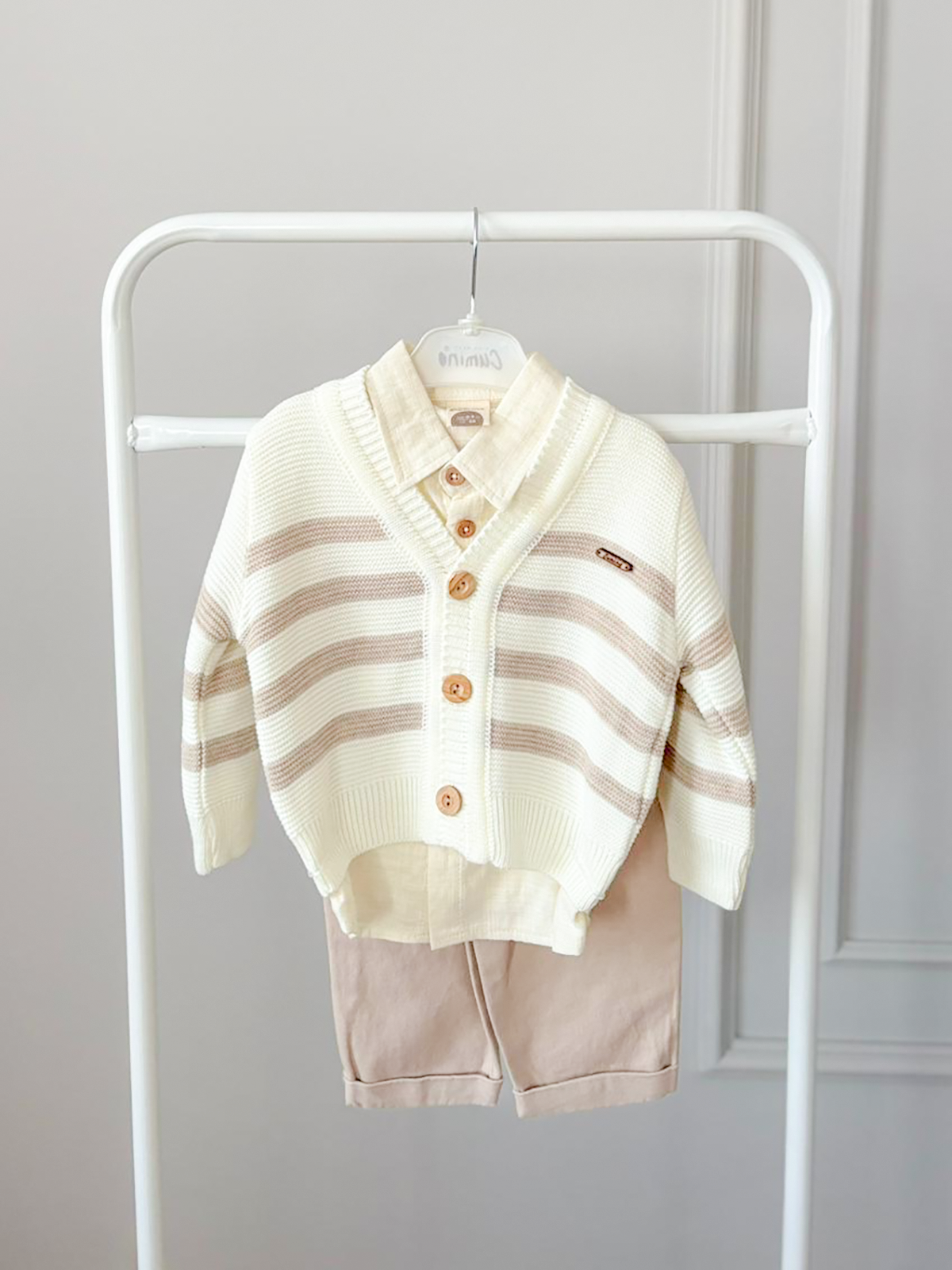 Soft Bej Çizgili Takım